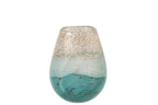 J-Line Vaas - glas - turquoise/goud - small