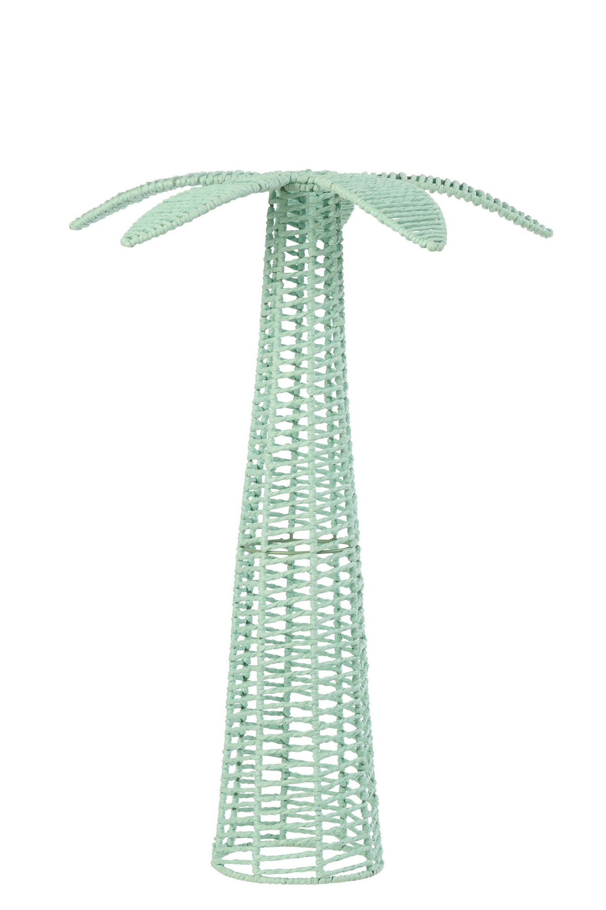 J-Line decoratie Palmboom - ijzer/papier - azuurblauw - L