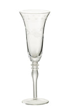 J-Line Gegraveerd champagneglas - glas - transparant