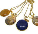 Ketting met 30mm edelsteen hanger