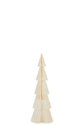 J-Line decoratie Kerstboom Vouwbaar - papier - wit - small