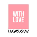 Kaart With love neon, per 10 stuks