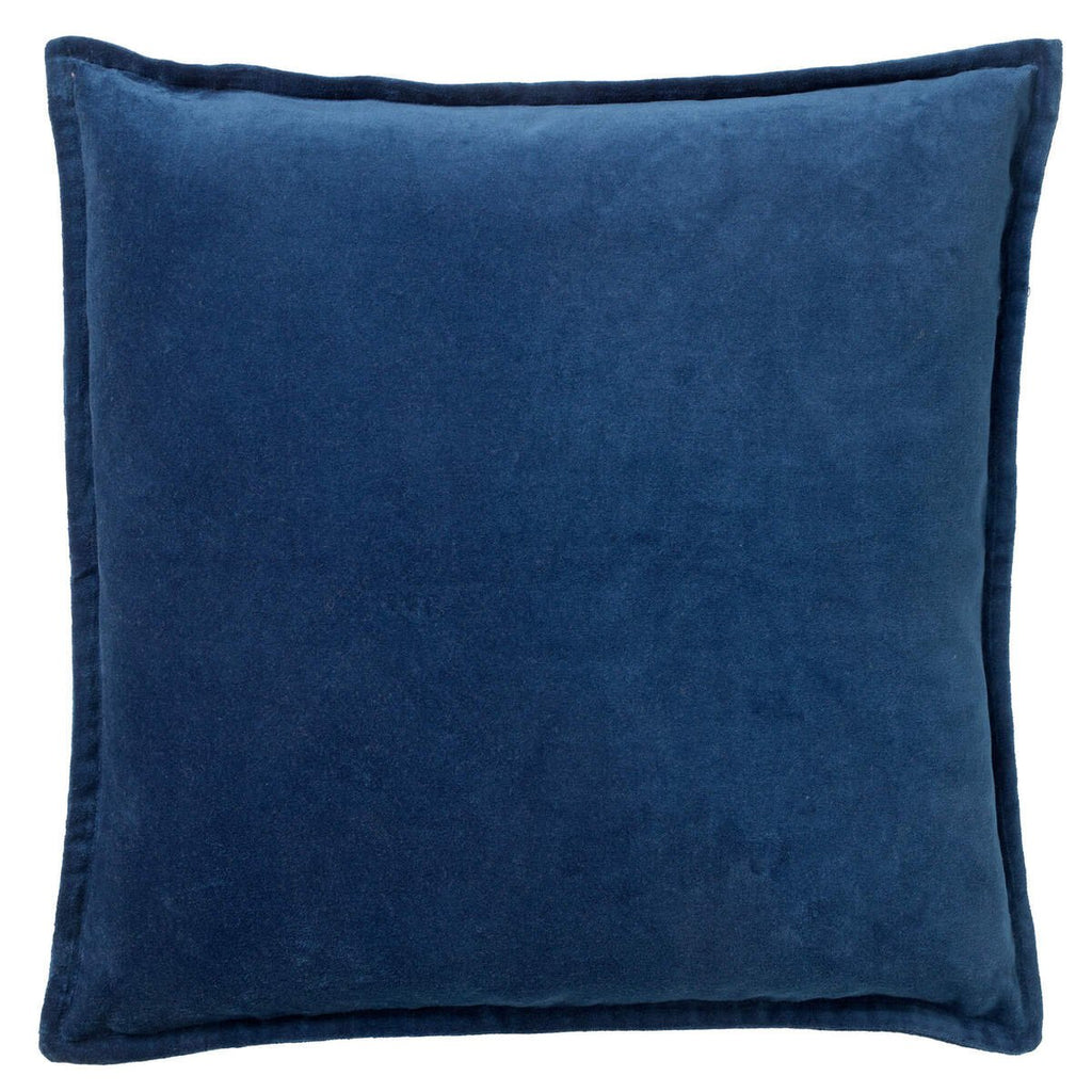 Nederlands decor Caith - Decoratief kussen 50x50 cm - 100% katoenen velours - Insignesblauw - donkerblauw