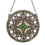 Glaspaneel Tiffany Ø 30 cm Groen Glas Glaskunst