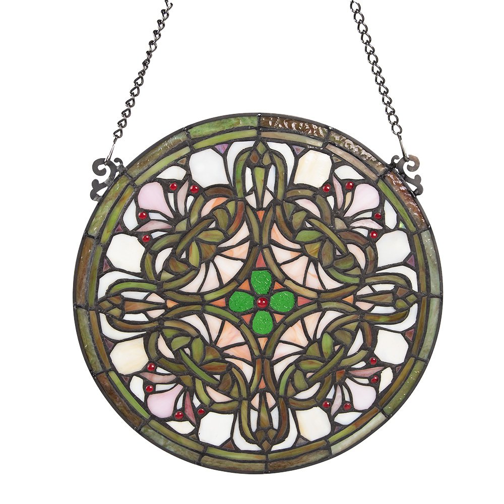 Glaspaneel Tiffany Ø 30 cm Groen Glas Glaskunst