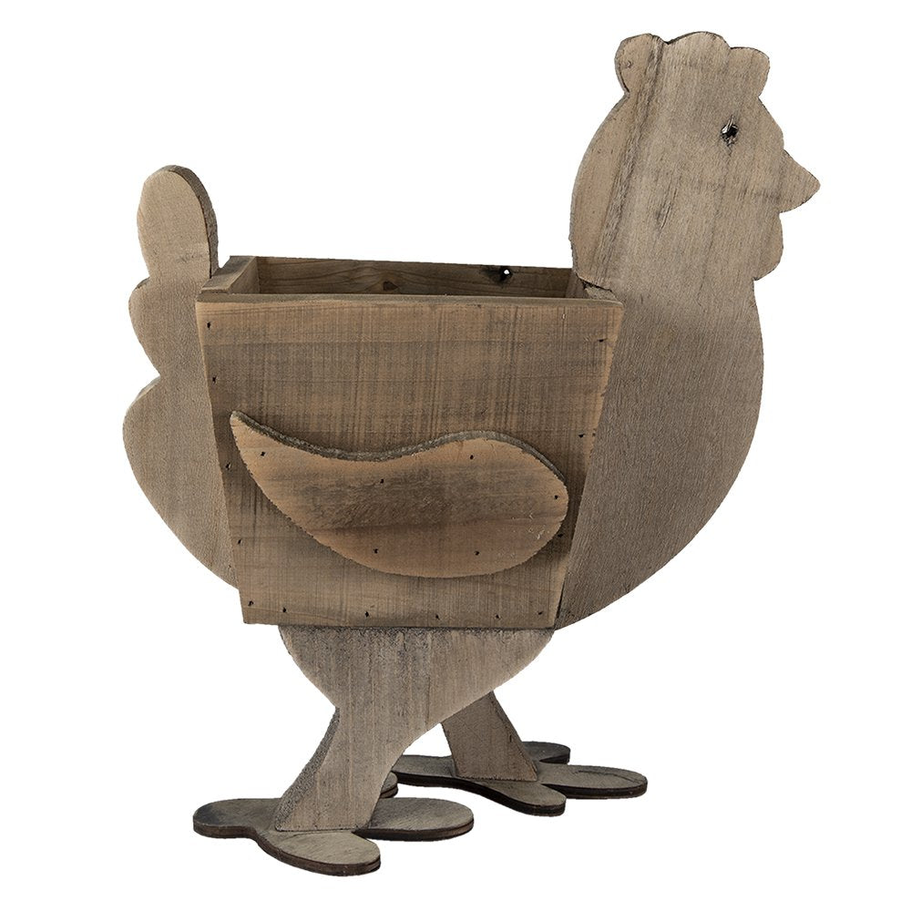 Bloempot Kip 35x18x40 cm Bruin Hout Bloempot Binnen
