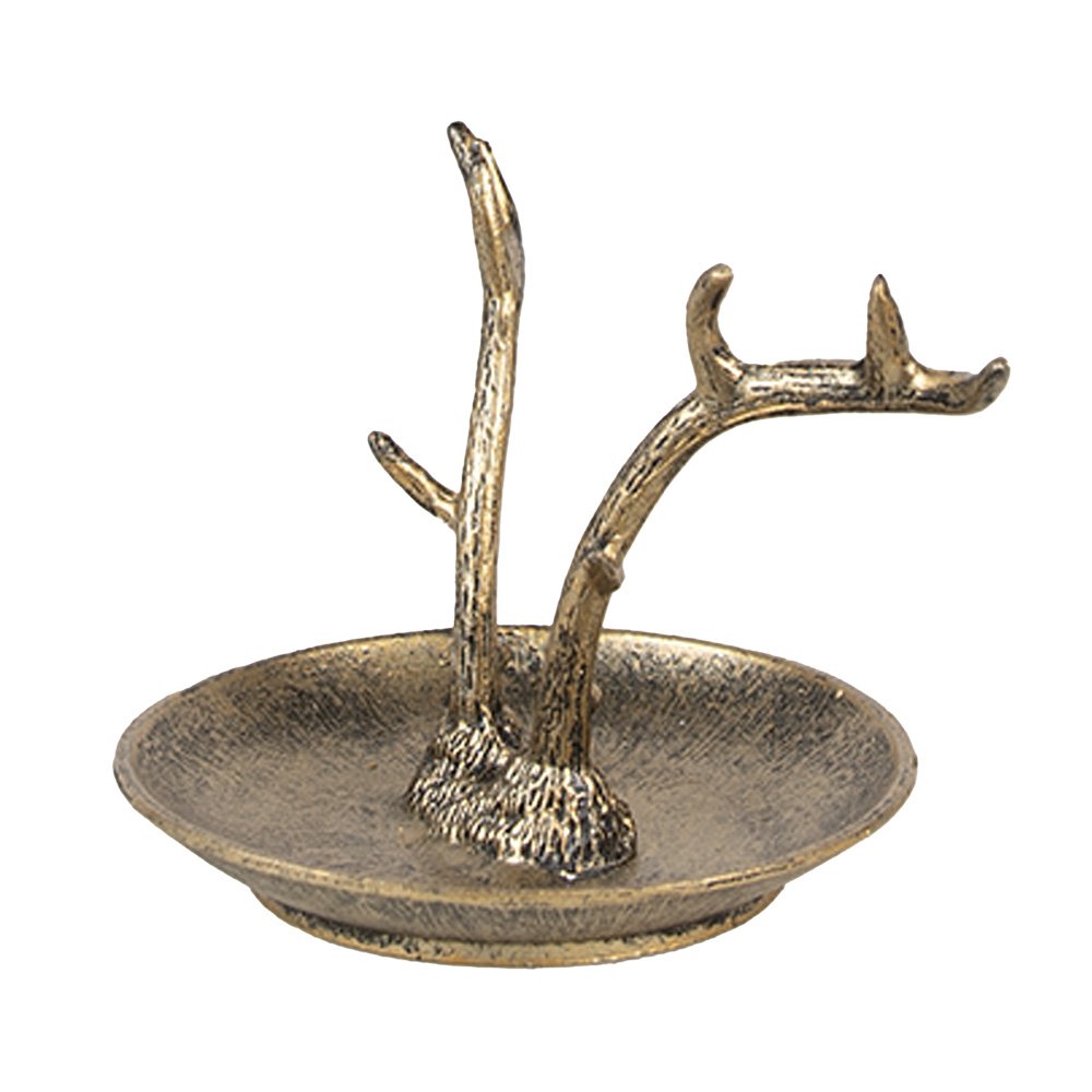 Decoratie schaal 11x9x8 cm Goudkleurig Metaal Gewei