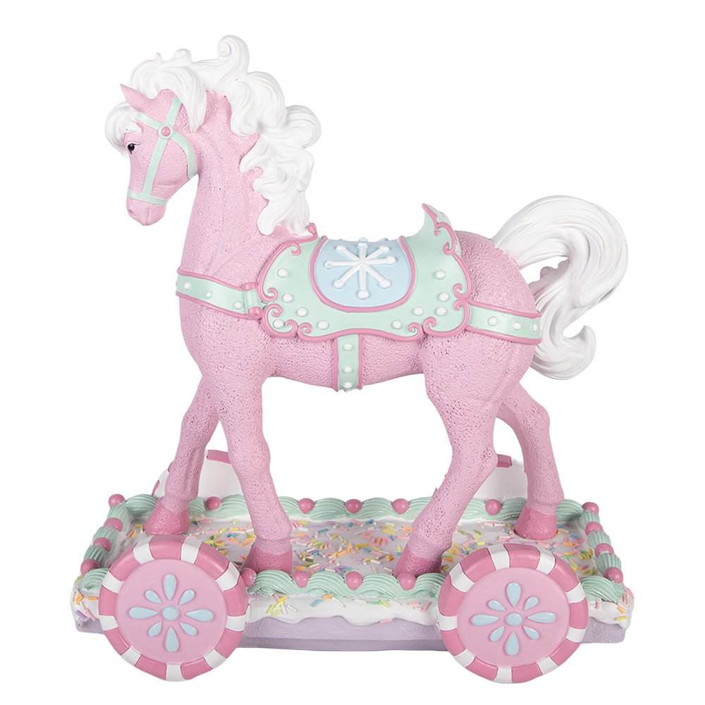 Decoratie Beeld Paard 35x16x38 cm Roze Kunststof
