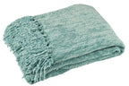 J-Line deken Chenille - polyester - turkoois