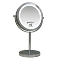 Metalen make-up LED spiegel dubbelzijdig 17,5CMØ 7x vergroting