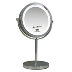 Metalen make-up LED spiegel dubbelzijdig 17,5CMØ 7x vergroting