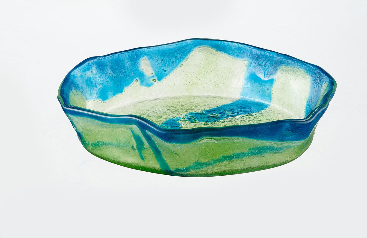 Artisano Bowl Plaat S 22x4 Blue & Green