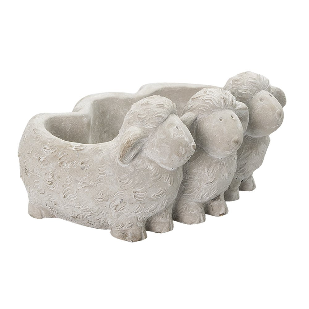 Bloempot Schaap 26x20x12 cm Grijs Steen Bloempot Binnen