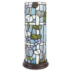 Tiffany Tafellamp Ø 15x36 cm Blauw Wit Glas Tiffany Bureaulamp