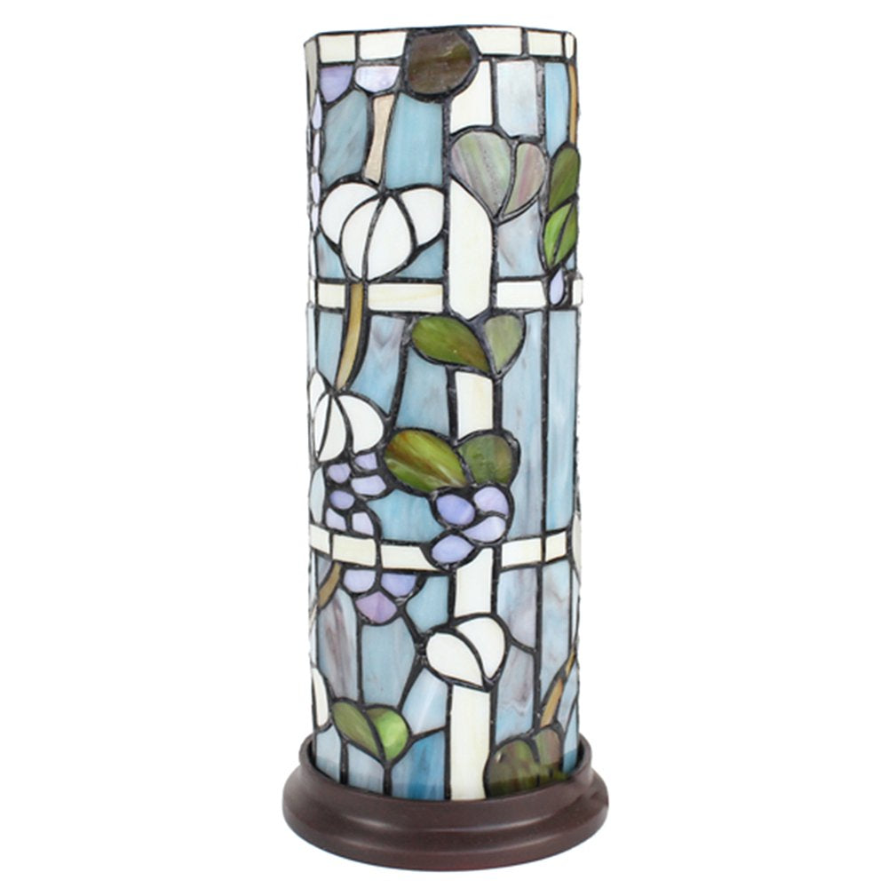 Tiffany Tafellamp Ø 15x36 cm Blauw Wit Glas Tiffany Bureaulamp