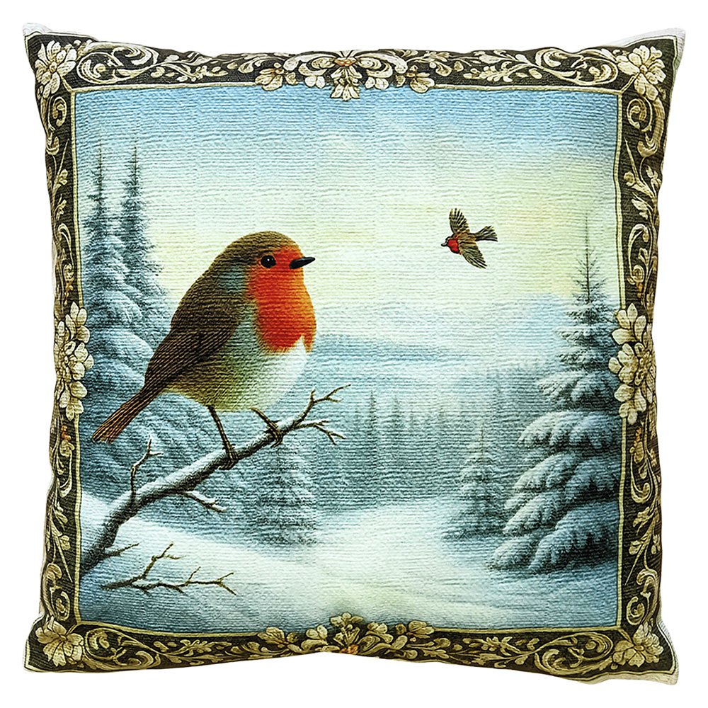 Sierkussen 45x45 cm Blauw Polyester Vogel