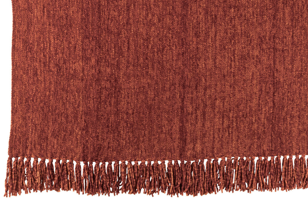 J-Line deken Chenille - polyester - bruin