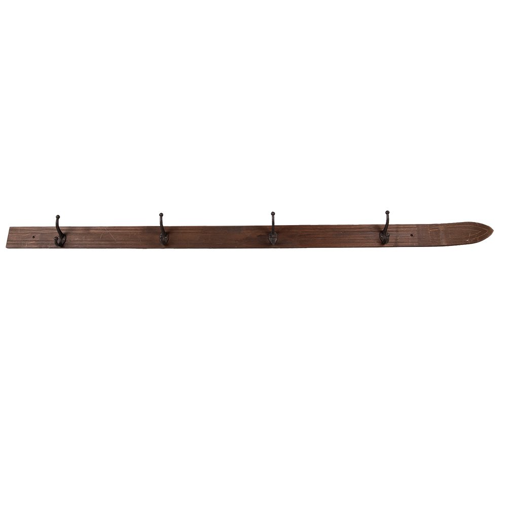 Wandkapstok 4 Haken 170x8x12 cm Bruin Hout