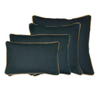 Kussen donkergrijs met jute bies 45x45cm*