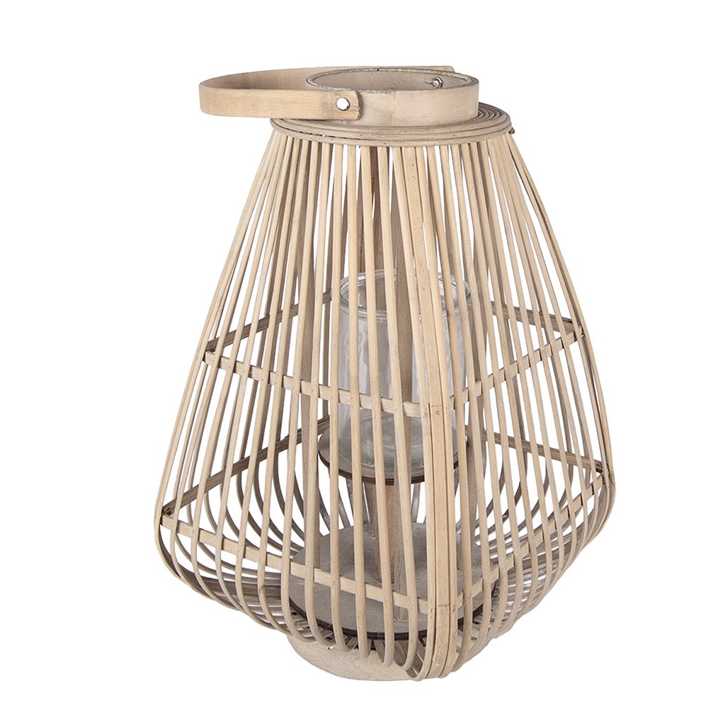 Windlicht 27x27x42 cm Beige Rotan