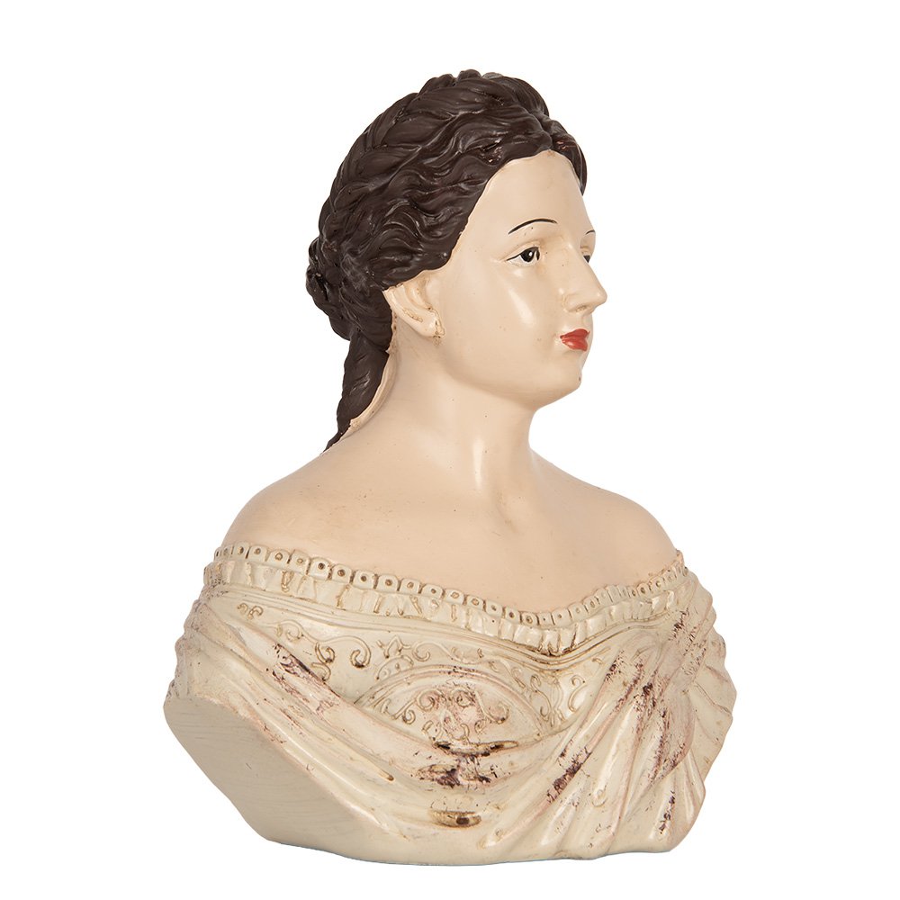 Decoratie Beeld Vrouw 18x11x21 cm Beige Kunststof