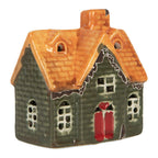 Decoratie Huis met LED LED 8x5x8 cm Groen Keramiek