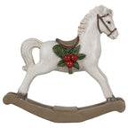 Decoratie Beeld Hobbelpaard 16 cm Wit Polyresin