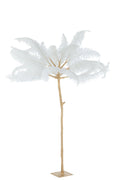 J-Line boom Pluimen - staal - goud/wit - large