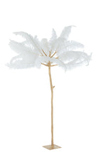 J-Line boom Pluimen - staal - goud/wit - large