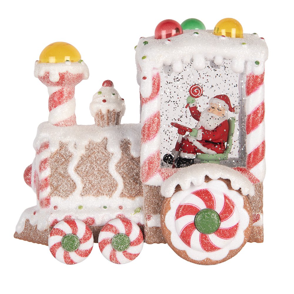 Kerstdecoratie met LED-verlichting en muziek Trein 19x12x18 cm / 3xAA Wit Kunststof