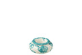 J-Line asbak Granada - keramiek - wit/aqua - small