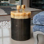 Salontafel Zwart Marmer en lichtgroene onyx