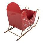 Kerstdecoratie Beeld Slee 107x41x75 cm Rood Metaal