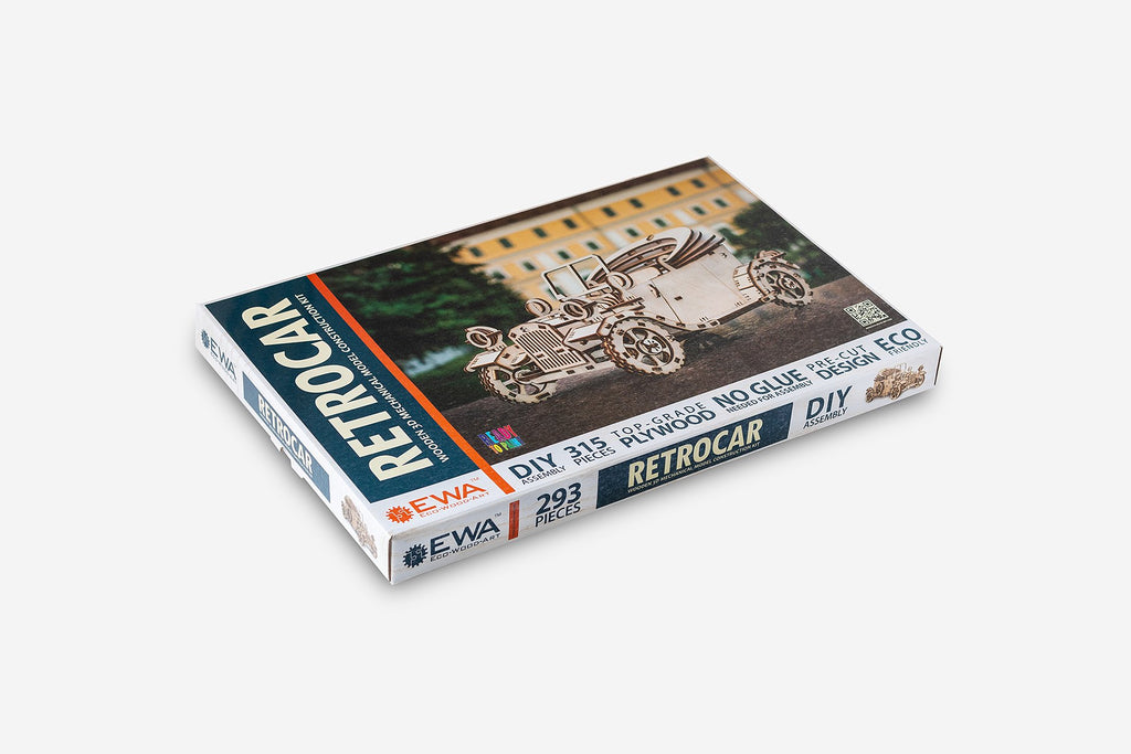 Eco-Wood-Art (EWA) 3D Mechanische Puzzel, Retro Auto, 372, 30x17x15,5 cm
