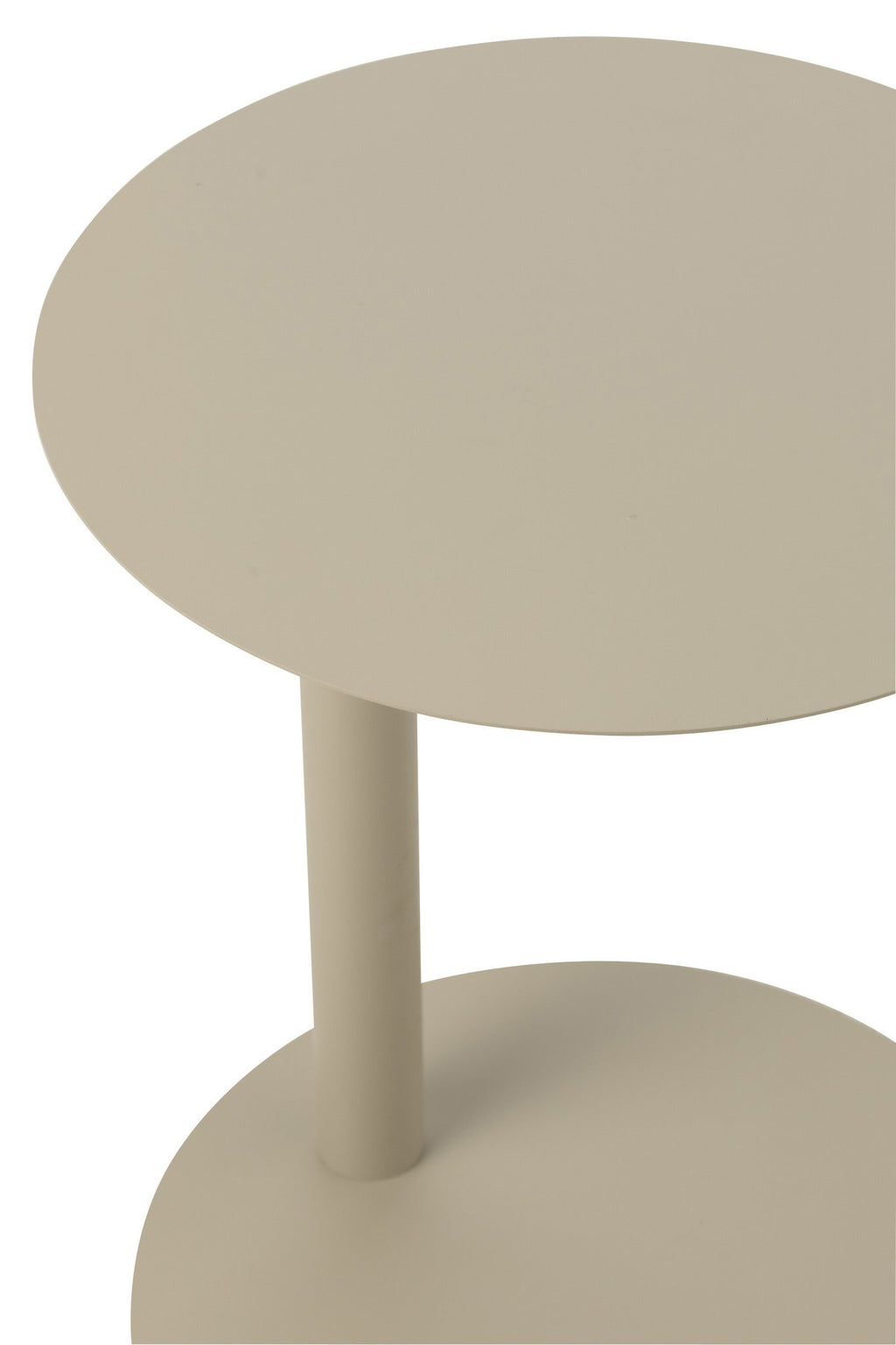 J-Line Bijzettafel Rond Metaal Beige