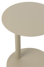J-Line Bijzettafel Rond Metaal Beige