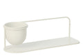 J-Line wandrek + bloempot - ijzer - wit