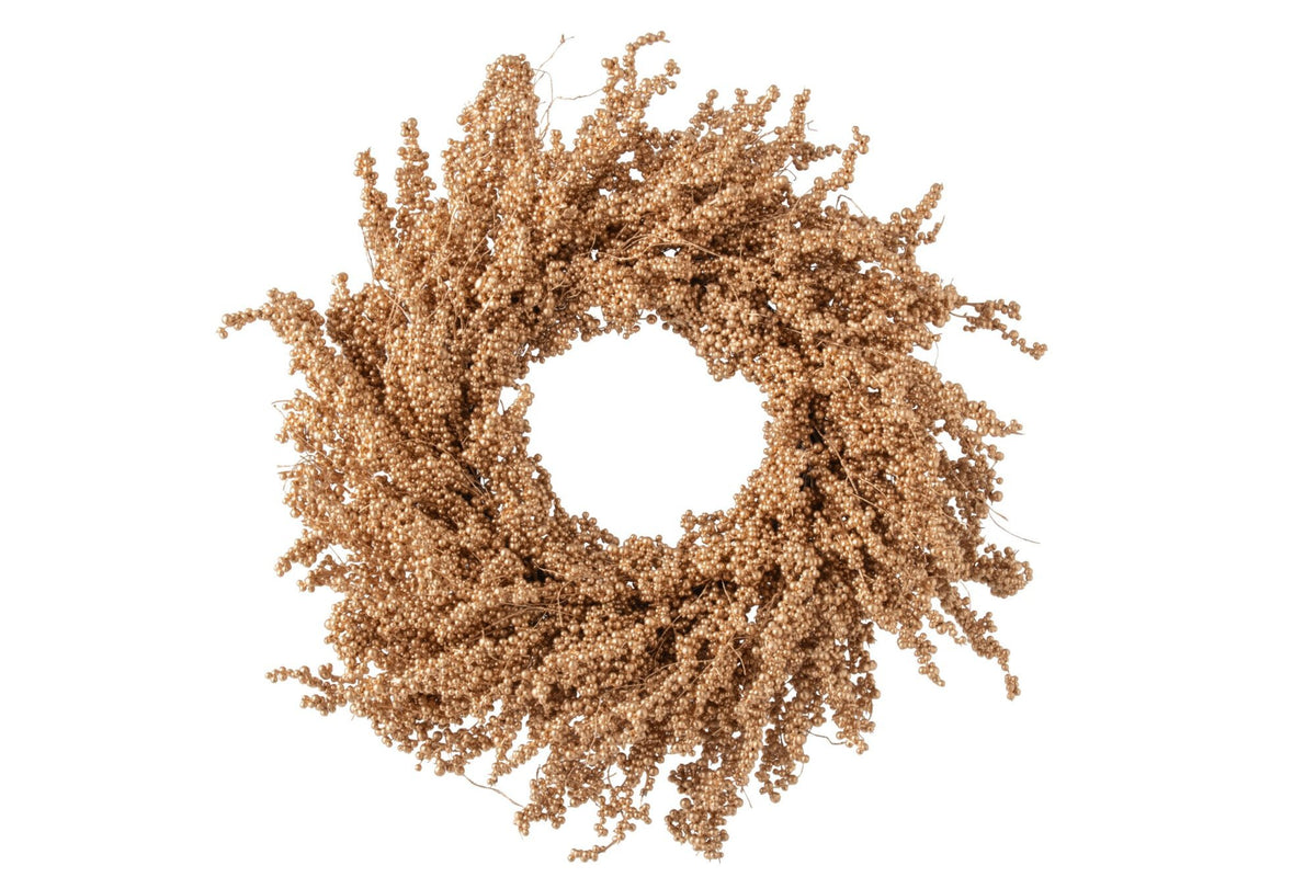 J-Line Krans met bessen - foam - goud