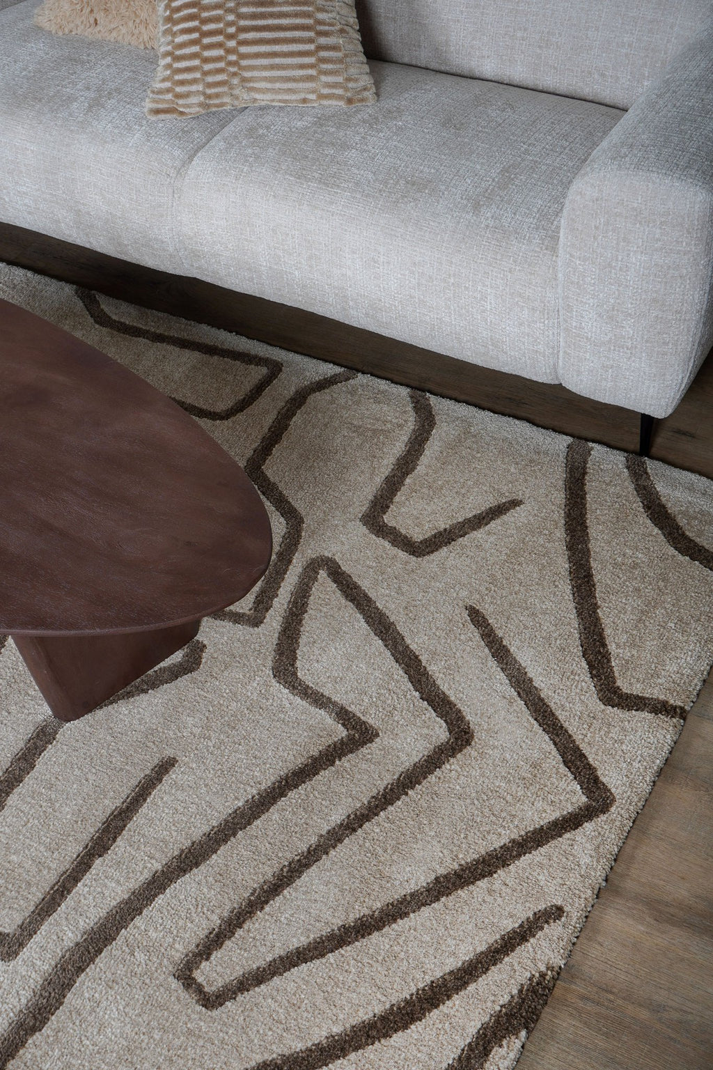 Vloerkleed Labyrint Beige - 160 x 230 cm