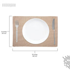 Eettafelmatten – Hittebestendig geribbeld katoen – Set van 6 (48x32 cm)