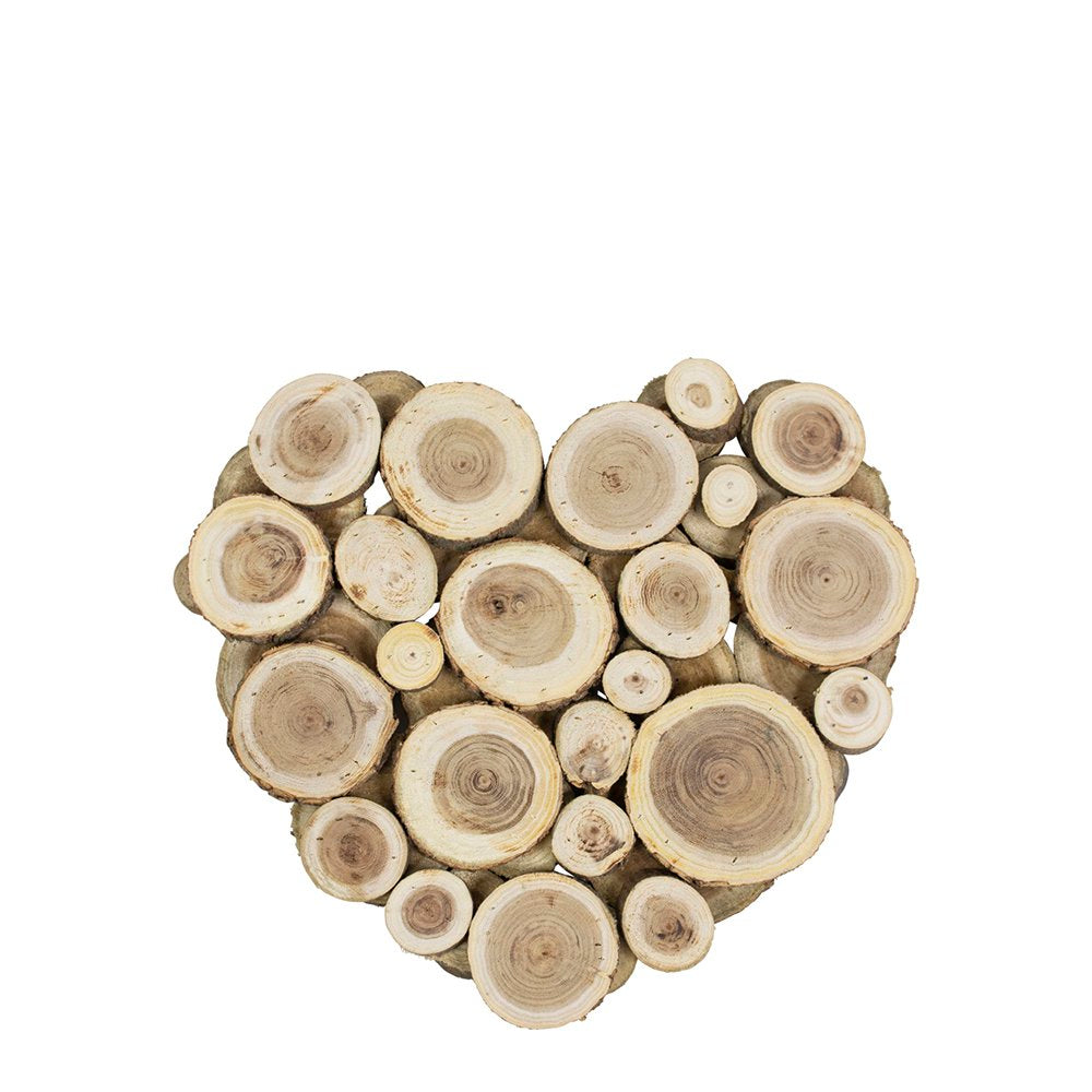 Hout mix wanddecoratie hart small 30cm