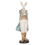 Decoratie Beeld Konijn 38 cm Wit Blauw Kunststof