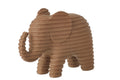 J-Line decoratie Olifant Gestreept - polyresin - bruin - L