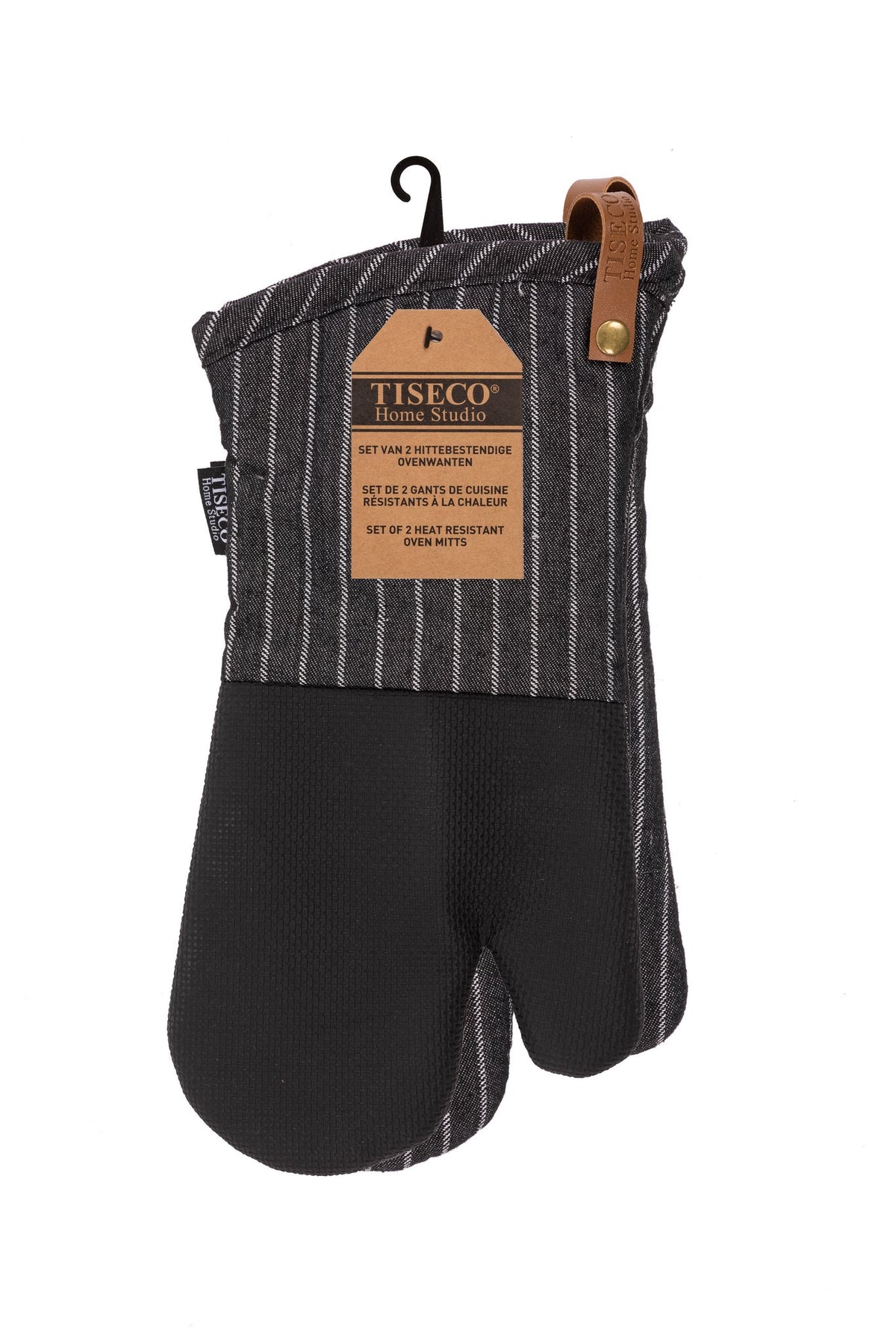 Oven glove Sherlock Stripe - SET/2 - 17x33cm, black