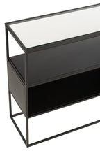 J-Line Console Vierkant Metaal/Glas Zwart