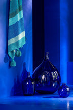 J-Line vaas Lissabon - glas - blauw - small - Ø 40 cm