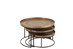 J-Line bijzettafel Rond - aluminium - roest - set van 3