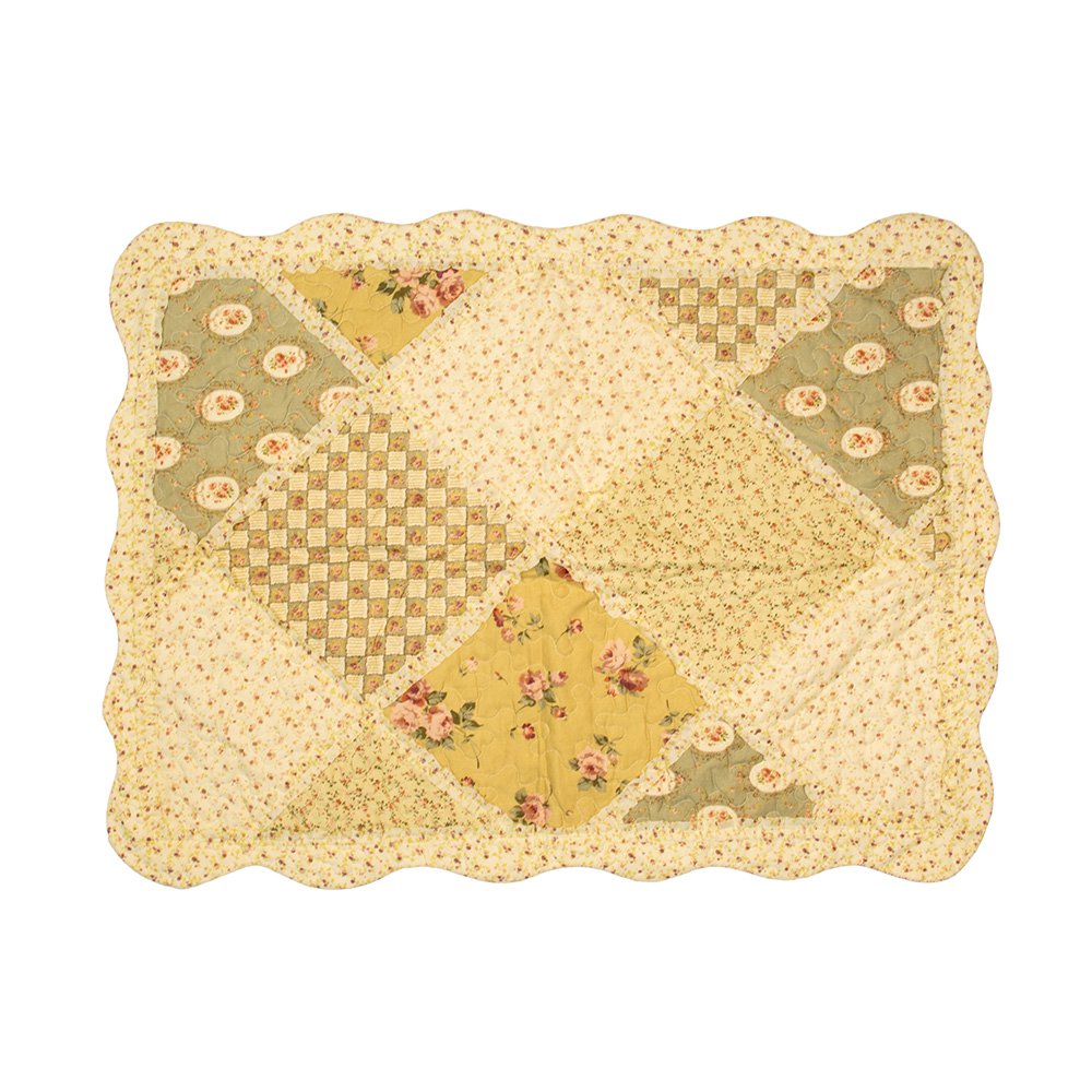 Bedsprei 230x250 cm Groen Beige Polyester