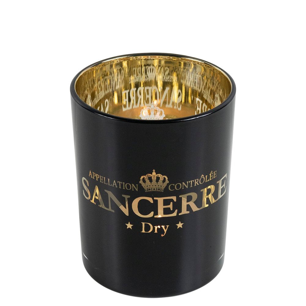 Theelichthouder wijn sancerre zwart medium 12cm