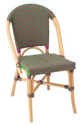 J-Line stoel Ego - riet - roze/groen